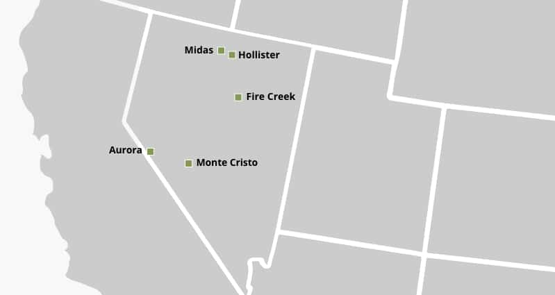 Hecla Operations Nevada on the Map