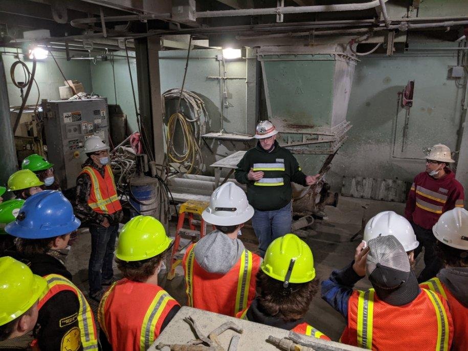Teaching Hecla mining workers at the job site